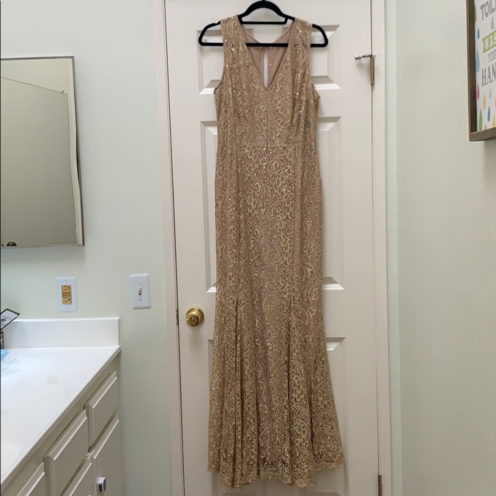 Champagne gold lace dress